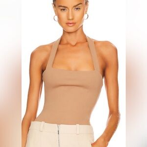 Superdown Beige Halter bodysuit